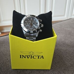 Invicta Silver Watch in Yellow Box
